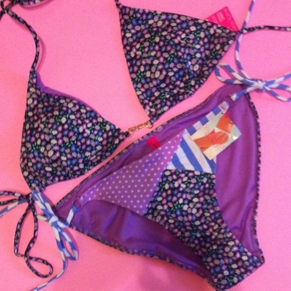 NWT Victoria's Secret triangle bikini floral M - Picture 1 of 4
